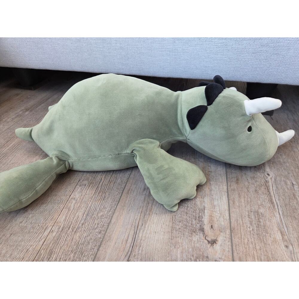 Pillowfort Weighted Triceratops Dinosaur Plush Stuffed Animal Pillow Green‎